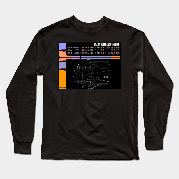 Library Computer Readout Showing Movie Era Dreadnought Long Sleeve T-Shirt by Starbase79